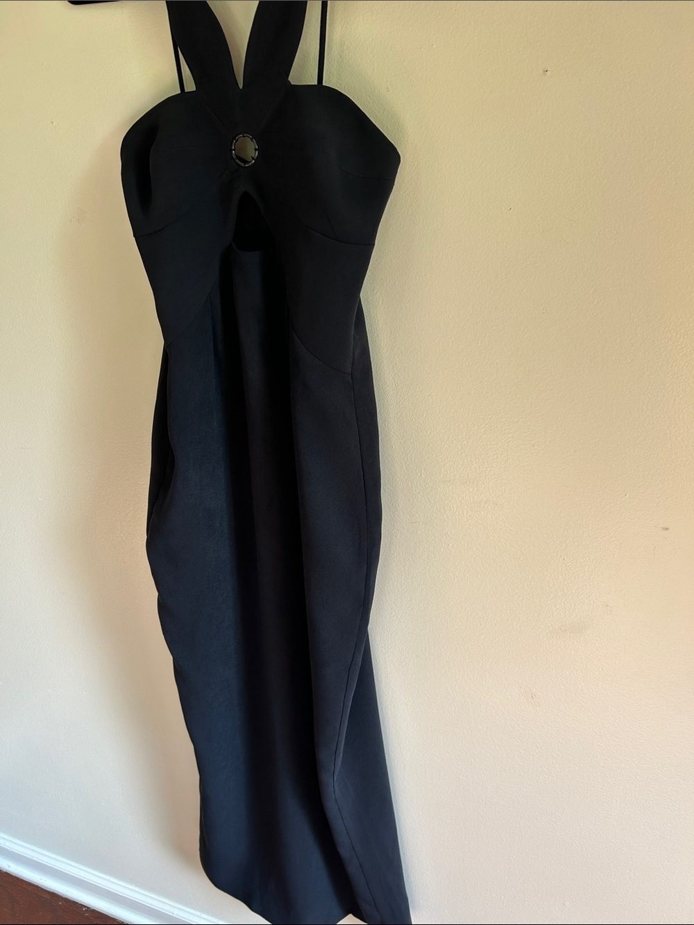 Black Torn by Ronny Kobo Anna 
Midi Dress with Halter Cutout Detail Size Small - Picture 5 of 9